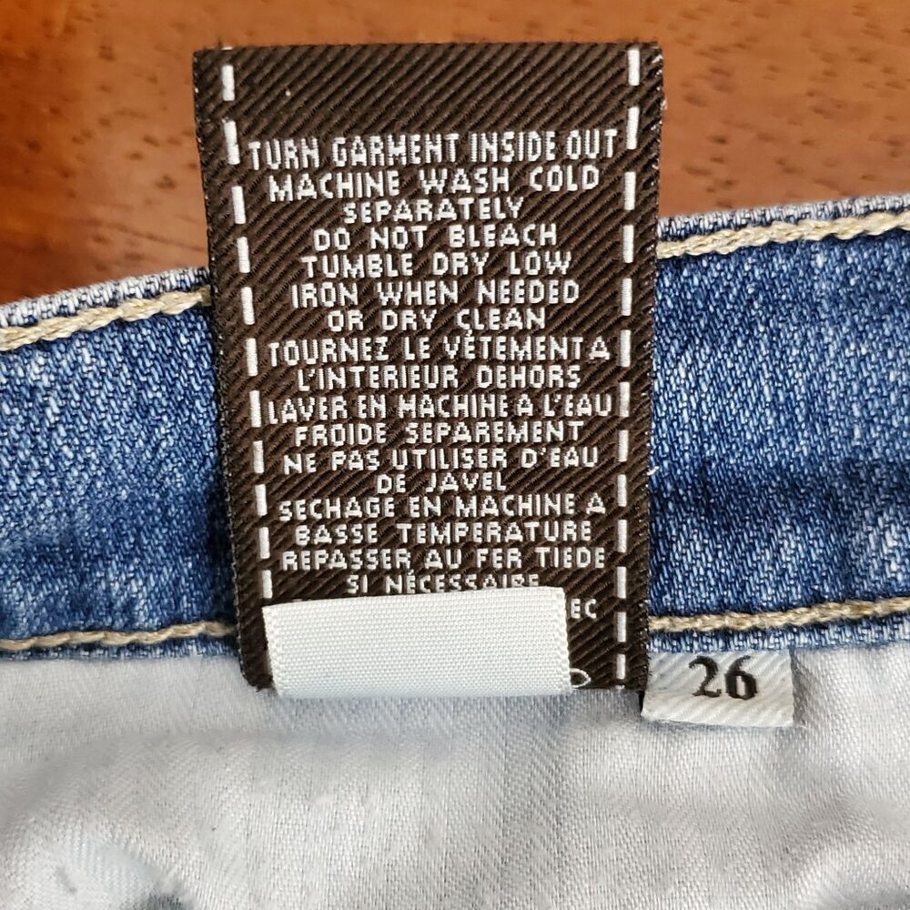 7 For All Mankind Womens Crop Straight Leg Jeans Size 26 Blue Denim Cotton Blend - Picture 6 of 11